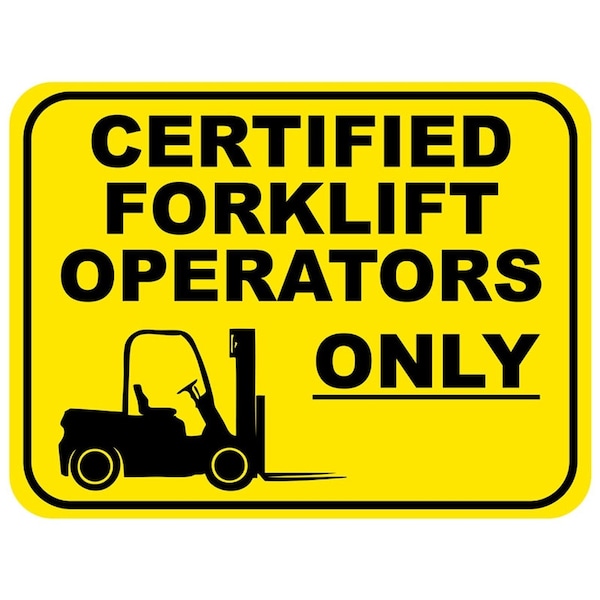 Certified Forklift Operators Only Floor Sign 16in Diameter Non Slip Floor Sign
